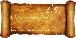 Löb Ifigénia névjegykártya